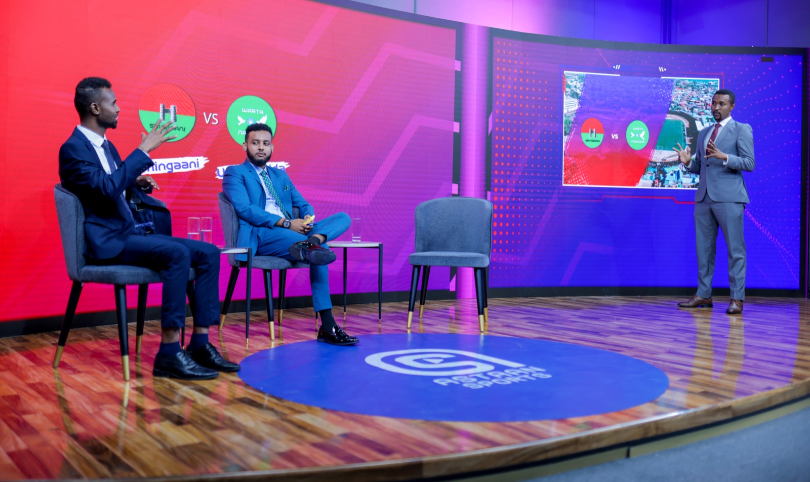 An Astaan TV talk show being recorded in the studio